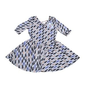 DotDotSmile Girls 2T Lightning Bolt Ballerina Dress White Black Purple NWT